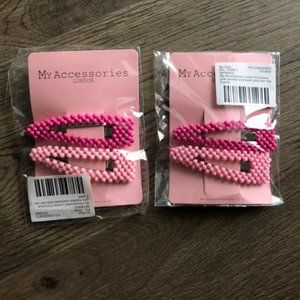 ASOS Pink Beaded Giant Hair Clips
